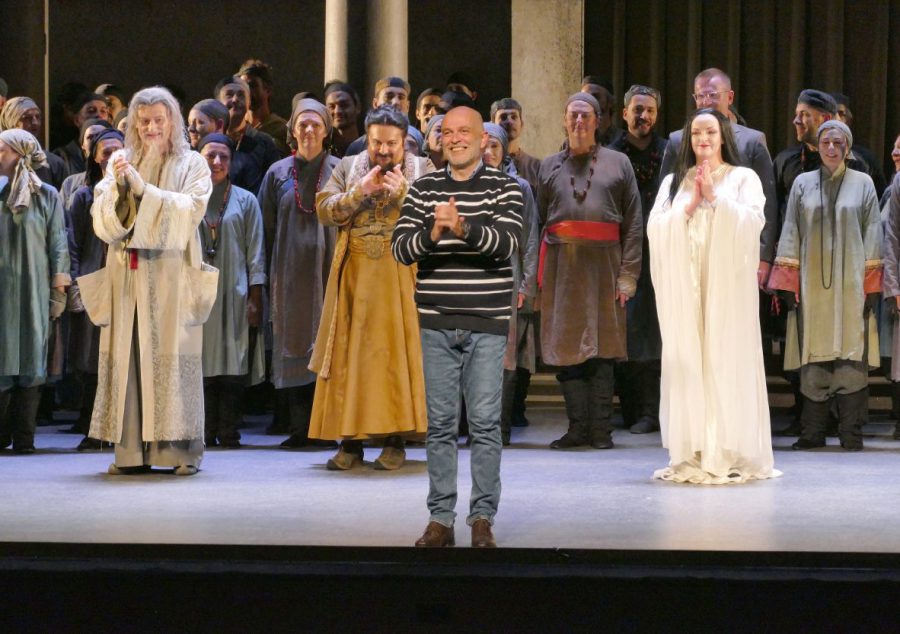 Turandot, Opéra de Marseille, v.l.n.r. Jean Teitgen, Antonello Palombi, Ricarda Merbeth vorne: Roberto Rizzi Brignoli